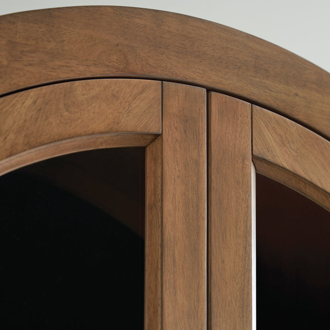 Armoire d'appoint en bois/placage avec 2 portes vitrées - Dagandale