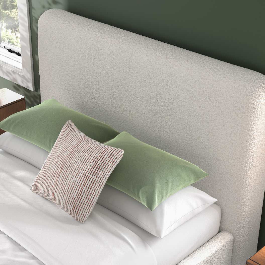 Lit complet rembourré en tissu Next-Gen Nuvella beige pâle Grand / Très grand - Brintstreet