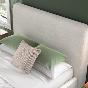Lit complet rembourré en tissu Next-Gen Nuvella beige pâle Grand / Très grand - Brintstreet