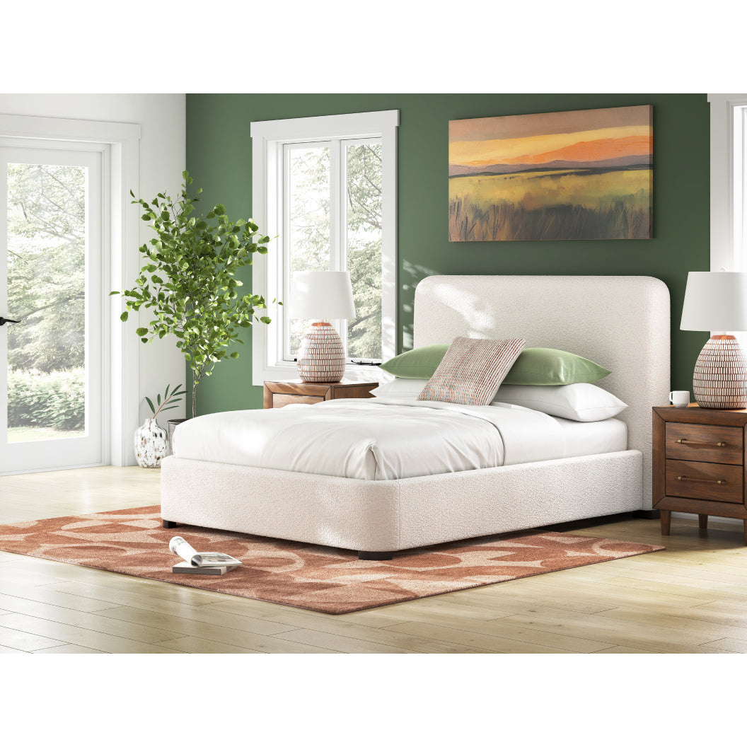 Lit complet rembourré en tissu Next-Gen Nuvella beige pâle Grand / Très grand - Brintstreet