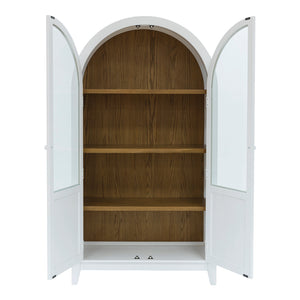 Armoire d'appoint en bois/placage avec 2 portes vitrées - Dagandale