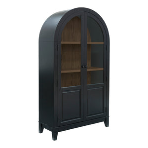 Armoire d'appoint en bois/placage avec 2 portes vitrées - Dagandale