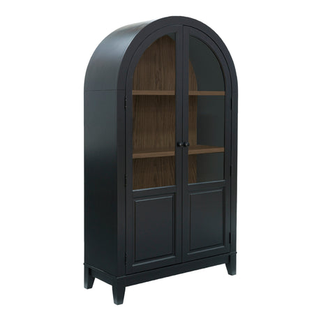 Armoire d'appoint en bois/placage avec 2 portes vitrées - Dagandale