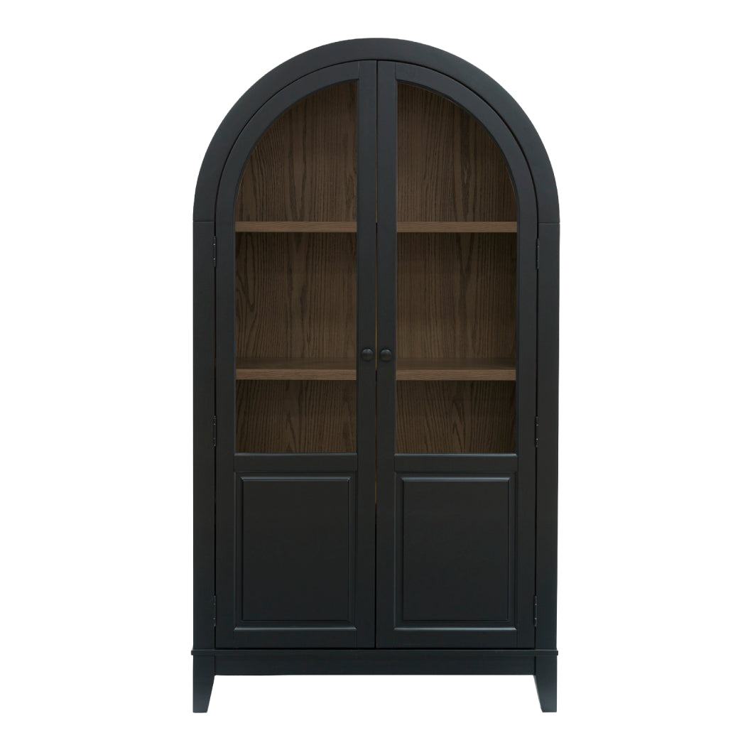 Armoire d'appoint en bois/placage avec 2 portes vitrées - Dagandale