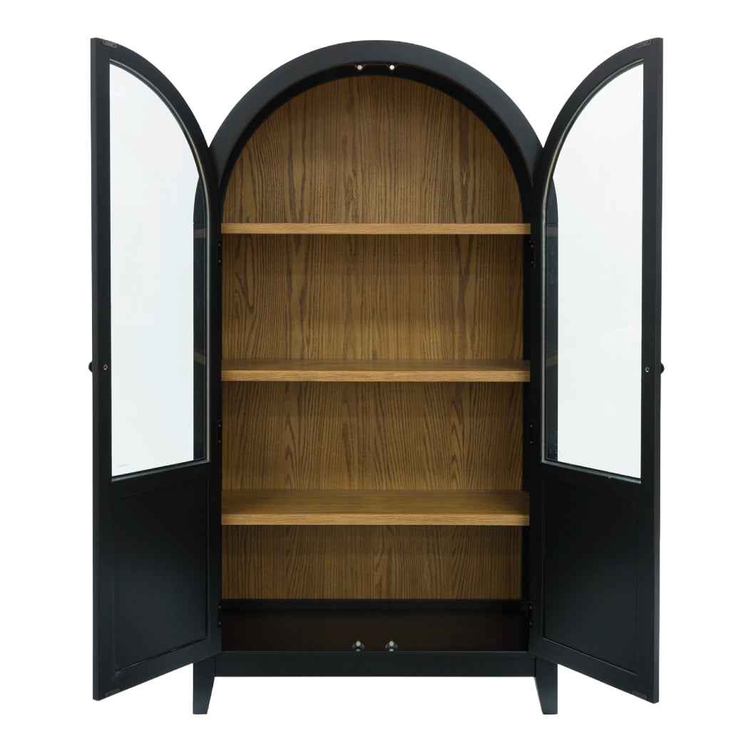 Armoire d'appoint en bois/placage avec 2 portes vitrées - Dagandale