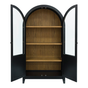 Armoire d'appoint en bois/placage avec 2 portes vitrées - Dagandale