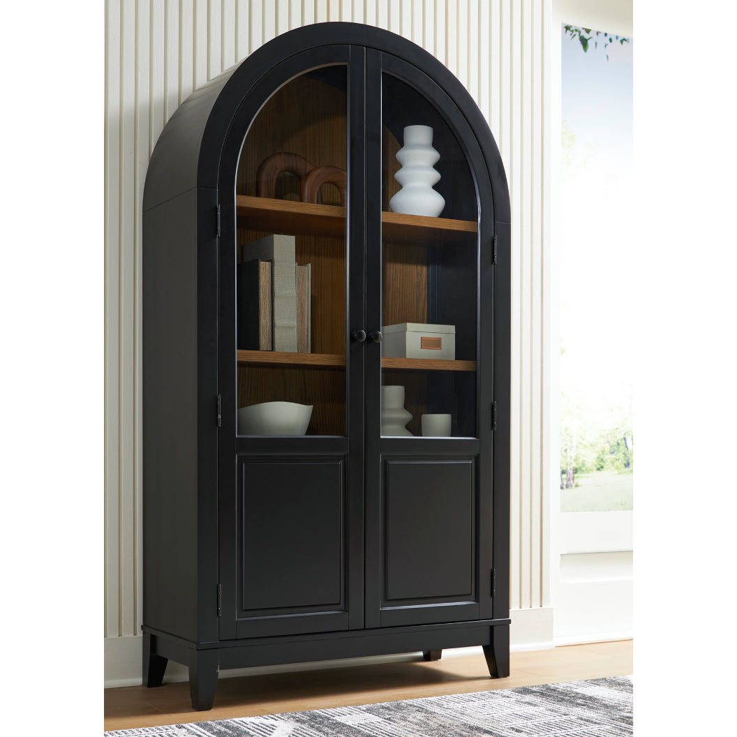 Armoire d'appoint en bois/placage avec 2 portes vitrées - Dagandale