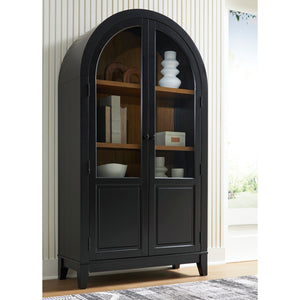 Armoire d'appoint en bois/placage avec 2 portes vitrées - Dagandale