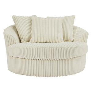 Fauteuil pivotant surdimensionné en tissu avec coussins - Lindyn