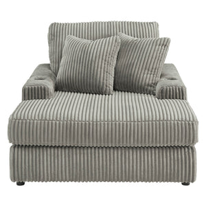 Méridienne en tissu avec porte-gobelets, port USB intégré et coussins - Lindyn