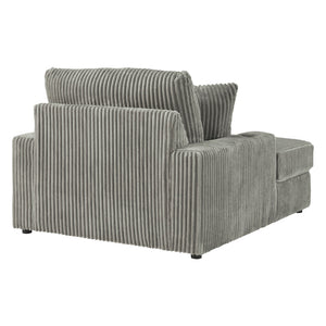 Méridienne en tissu avec porte-gobelets, port USB intégré et coussins - Lindyn