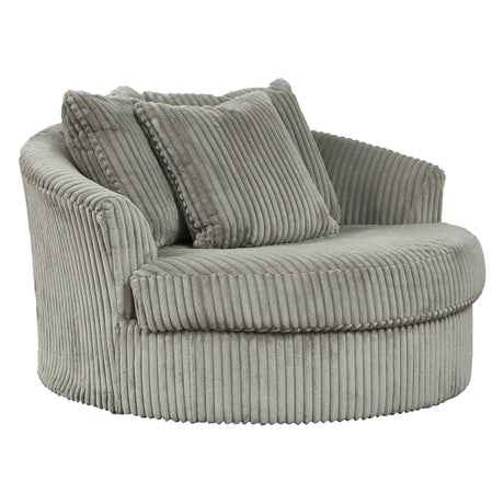 Fauteuil pivotant surdimensionné en tissu avec coussins - Lindyn