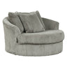 Fauteuil pivotant surdimensionné en tissu avec coussins - Lindyn