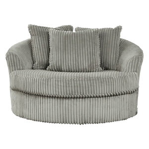 Fauteuil pivotant surdimensionné en tissu avec coussins - Lindyn