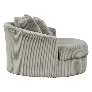 Fauteuil pivotant surdimensionné en tissu avec coussins - Lindyn