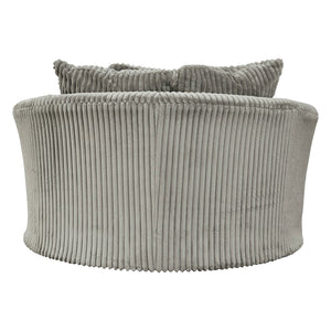 Fauteuil pivotant surdimensionné en tissu avec coussins - Lindyn
