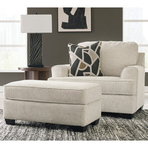 Ottoman en tissu beige pâle - Heartcort