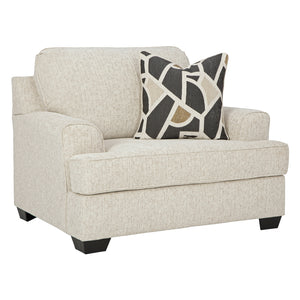 Fauteuil surdimensionné en tissu beige pâle avec coussin - Heartcort