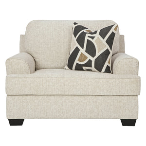 Fauteuil surdimensionné en tissu beige pâle avec coussin - Heartcort