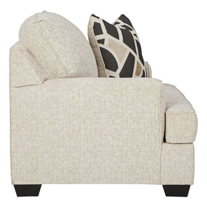 Fauteuil surdimensionné en tissu beige pâle avec coussin - Heartcort