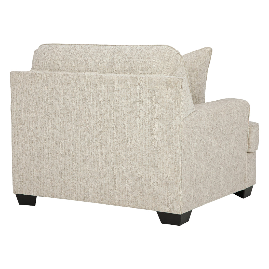 Fauteuil surdimensionné en tissu beige pâle avec coussin - Heartcort