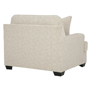 Fauteuil surdimensionné en tissu beige pâle avec coussin - Heartcort