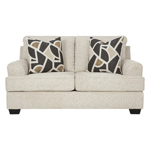 Causeuse en tissu beige pâle avec coussins - Heartcort