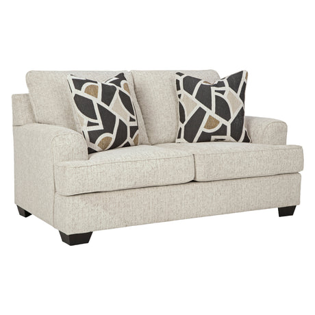 Causeuse en tissu beige pâle avec coussins - Heartcort
