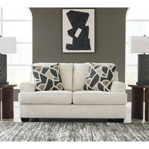 Causeuse en tissu beige pâle avec coussins - Heartcort
