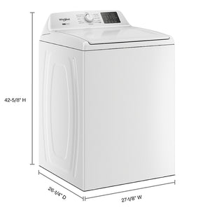 Laveuse à chargement vertical 27 po, 4,8 à 4,9 pi³ Blanc avec Agitateur amovible 2 en 1