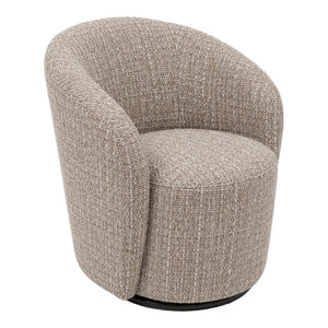 Fauteuil d'appoint pivotant en tissu et aspect cuir - Luka