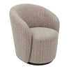 Fauteuil d'appoint pivotant en tissu et aspect cuir - Luka