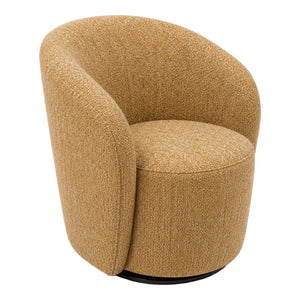 Fauteuil d'appoint pivotant en tissu et aspect cuir - Luka