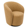 Fauteuil d'appoint pivotant en tissu et aspect cuir - Luka