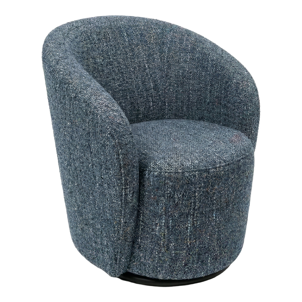 Fauteuil d'appoint pivotant en tissu et aspect cuir - Luka