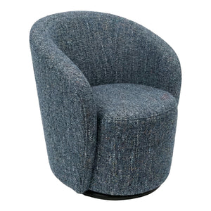 Fauteuil d'appoint pivotant en tissu et aspect cuir - Luka