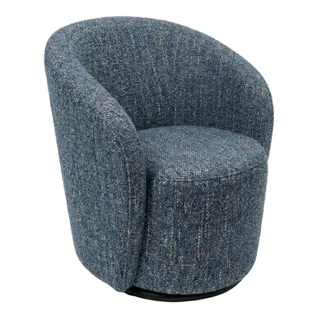 Fauteuil d'appoint pivotant en tissu et aspect cuir - Luka
