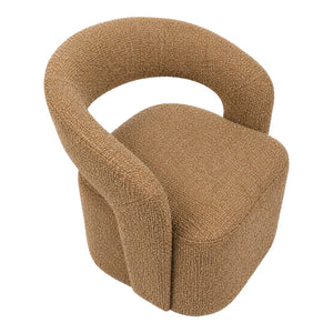 Fauteuil d'appoint pivotant en tissu et aspect cuir - Liam