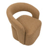 Fauteuil d'appoint pivotant en tissu et aspect cuir - Liam