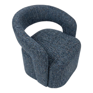 Fauteuil d'appoint pivotant en tissu et aspect cuir - Liam