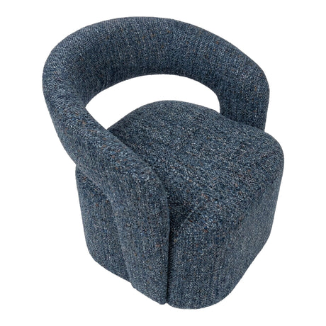 Fauteuil d'appoint pivotant en tissu et aspect cuir - Liam