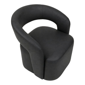 Fauteuil d'appoint pivotant en tissu et aspect cuir - Liam