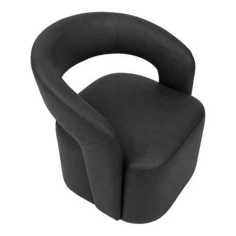 Fauteuil d'appoint pivotant en tissu et aspect cuir - Liam