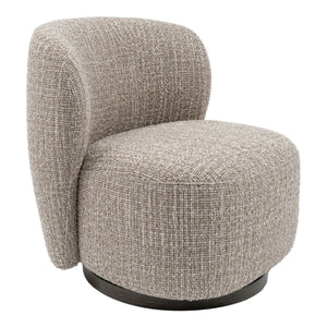 Fauteuil d'appoint pivotant en tissu et aspect cuir - Noah