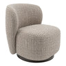 Fauteuil d'appoint pivotant en tissu et aspect cuir - Noah