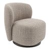 Fauteuil d'appoint pivotant en tissu et aspect cuir - Noah