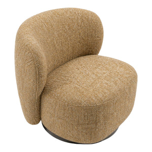 Fauteuil d'appoint pivotant en tissu et aspect cuir - Noah