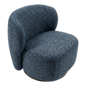 Fauteuil d'appoint pivotant en tissu et aspect cuir - Noah