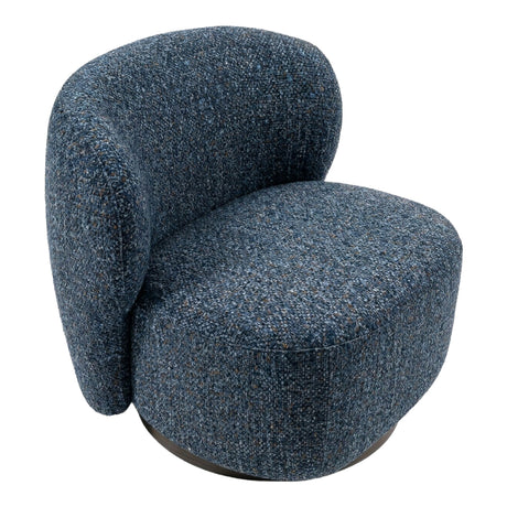 Fauteuil d'appoint pivotant en tissu et aspect cuir - Noah