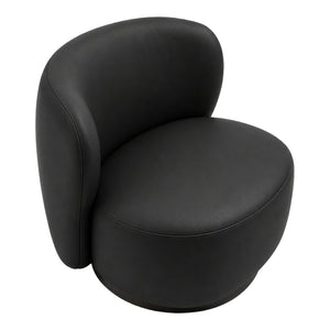 Fauteuil d'appoint pivotant en tissu et aspect cuir - Noah